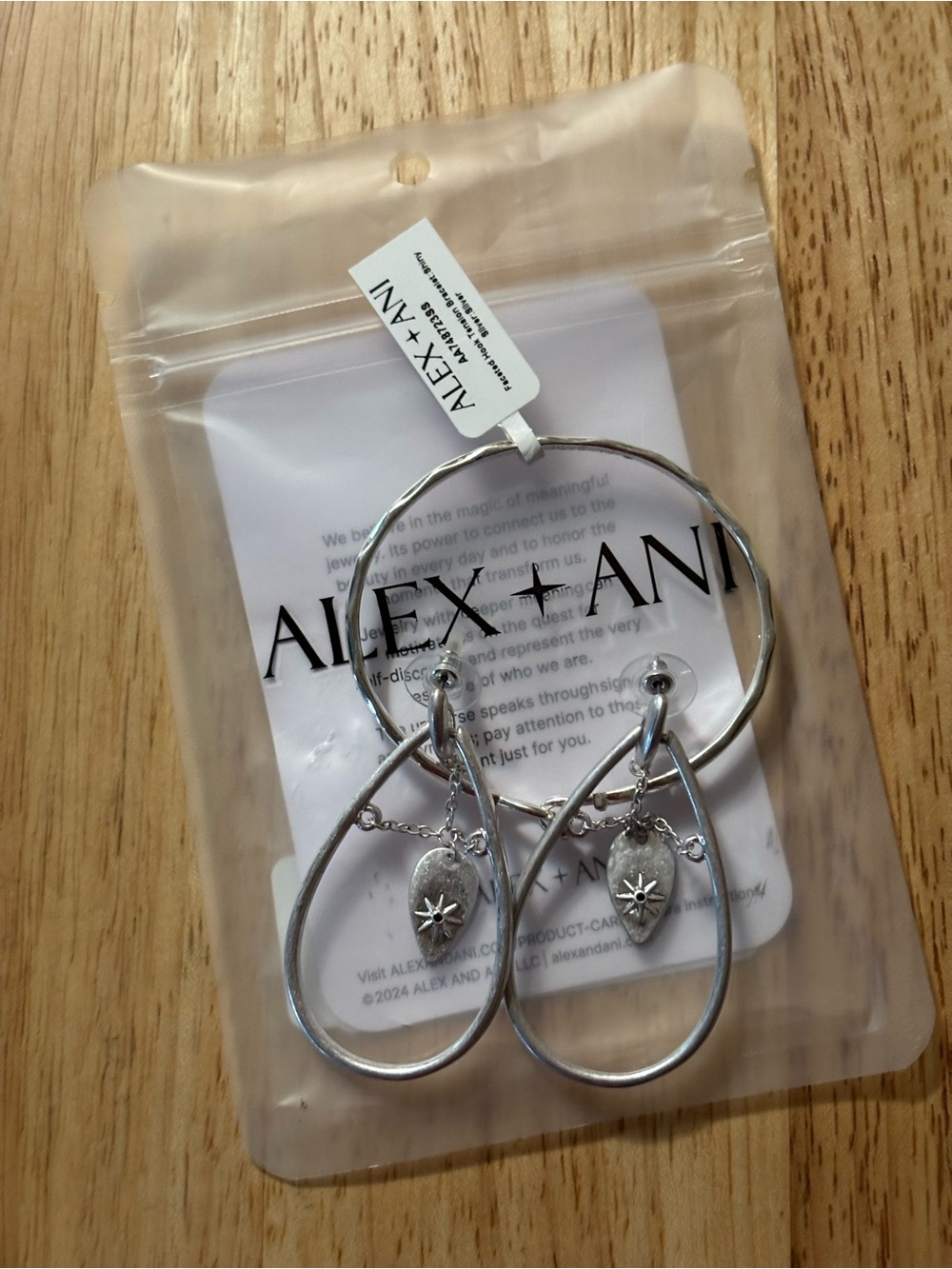 Alex and Ani Silver Double Hoop Dangle Bracelet Set
